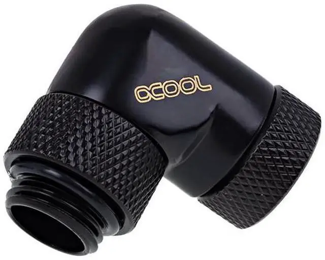 Main image of Alphacool Eiszapfen G1/4" 90° Dual Rotary Male to Female L-Connector - Black (17260)