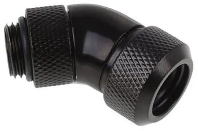 Main image of Alphacool Eiszapfen 13mm HardTube Compression Fitting 45° Rotatable G1/4 - Knurled - Deep Black (17407)