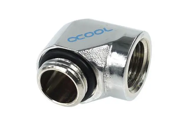Alt view image 3 of 3 - Alphacool G1/4 Male to Female L-Connector - Chrome (17044)