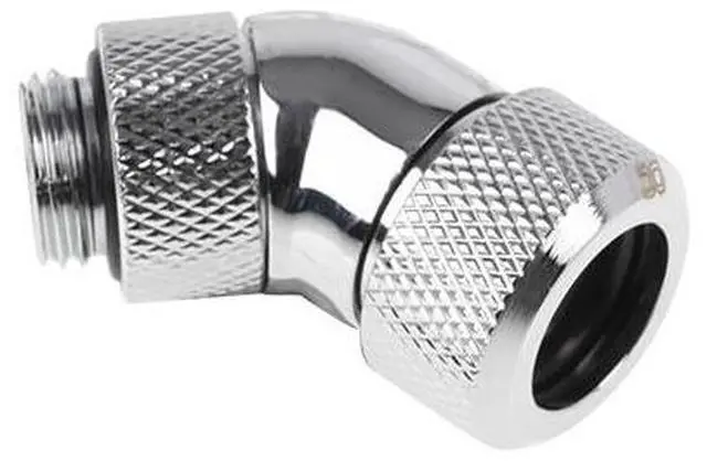 Main image of Alphacool Eiszapfen 13mm HardTube Compression Fitting 45° Rotatable G1/4 - Knurled - Chrome (17406)