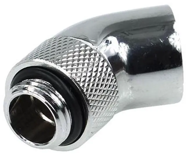 Alt view image 2 of 4 - Alphacool G1/4 45° Male to Female Revolvable Angled Adaptor - Chrome (17050)