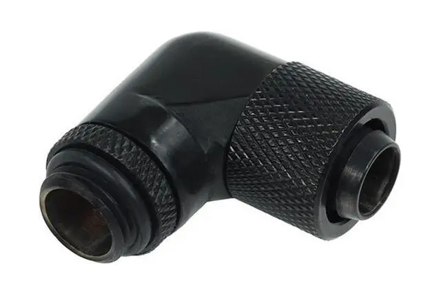 Alt view image 2 of 4 - Alphacool G1/4 3/8"ID x 1/2"OD 90° Revolvable Compression Fitting - Deep Black (17075)