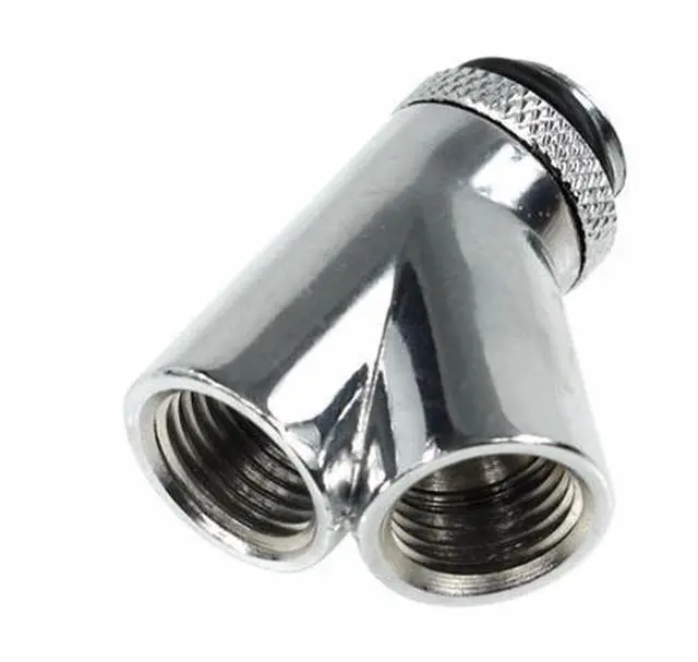 Main image of Alphacool G1/4 Revolvable 45° Y-Connector - Chrome (17062)
