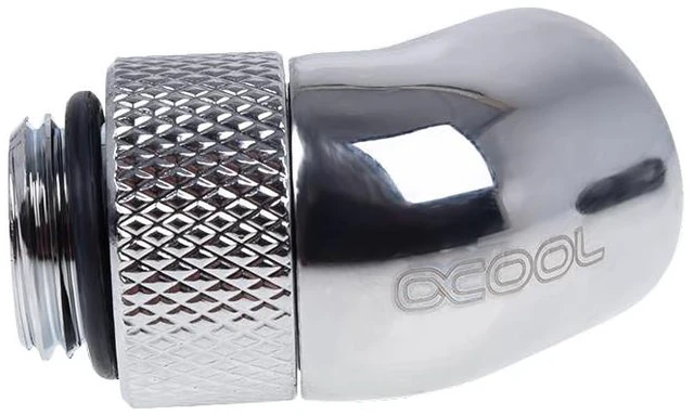 Main image of Alphacool Eiszapfen G1/4" 45 Degree Angled Rotatable Adapter Fitting - Chrome (17247)