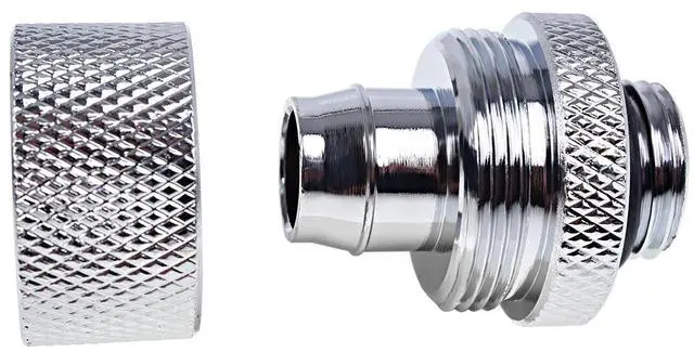 Main image of Alphacool Eiszapfen 3/8" ID x 5/8" OD G1/4 Compression Fitting - Chrome Sixpack (17235)
