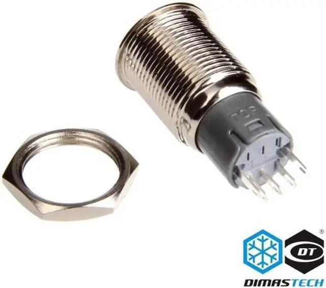 Alt view image 4 of 6 - DimasTech® 16mm Vandal Resistant "Latching" Bulgin Switch - Silver Housing - Red LED (PD008)