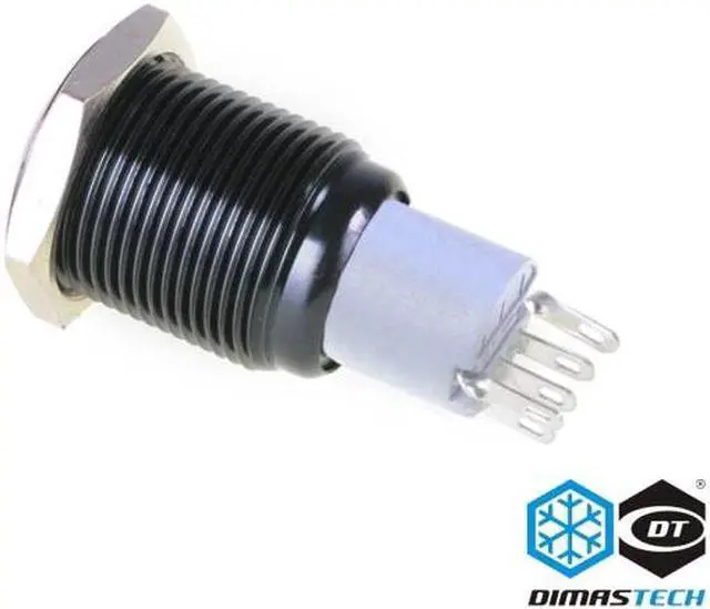 Alt view image 2 of 4 - DimasTech® 19mm Vandal Resistant "Momentary" Bulgin Switch - Black Housing - Green LED (PD044)
