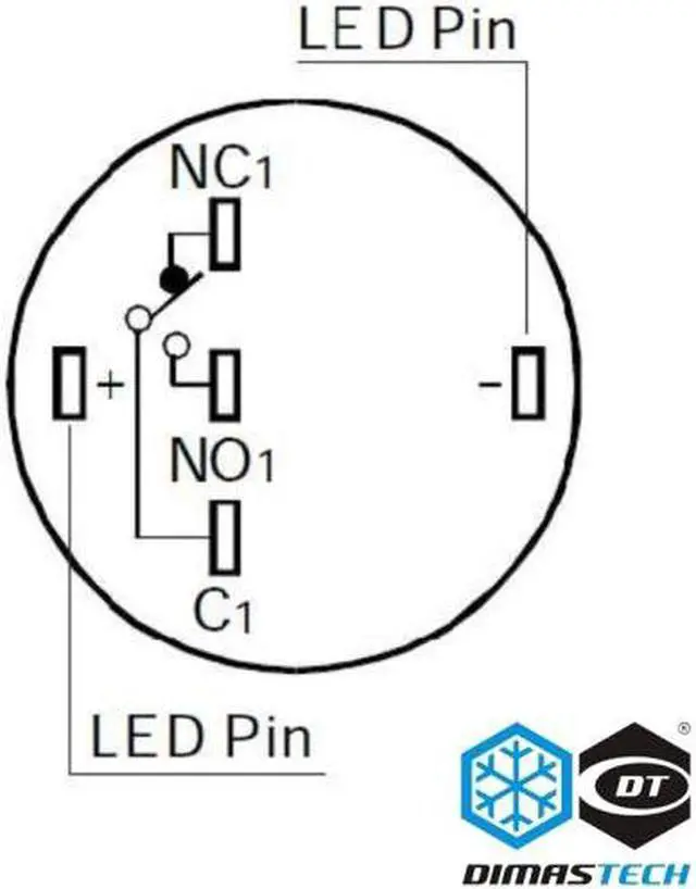 Alt view image 6 of 6 - DimasTech® 19mm Vandal Resistant "Momentary" Bulgin Switch - Silver Housing - Red LED (PD022)