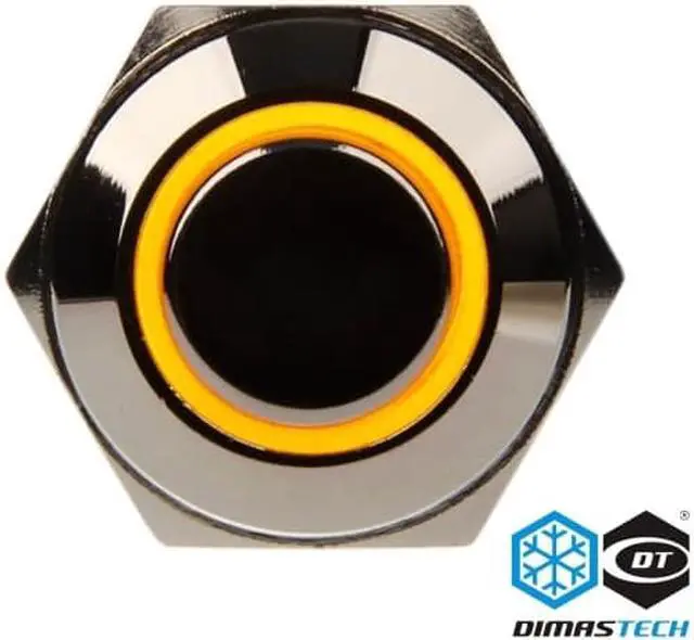 Alt view image 2 of 6 - DimasTech® 16mm Vandal Resistant "Momentary" Bulgin Switch - Silver Housing - Yellow LED (PD012)