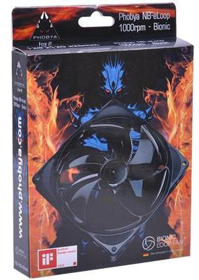 Alt view image 5 of 5 - Phobya NB-eLoop Bionic 120mm Fan, 1000 RPM, Black