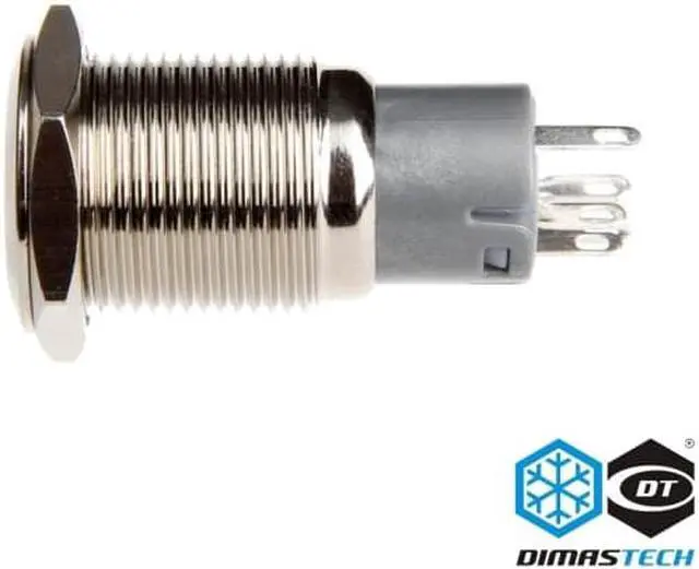 Alt view image 3 of 6 - DimasTech® 16mm Vandal Resistant "Momentary" Bulgin Switch - Silver Housing - Yellow LED (PD012)