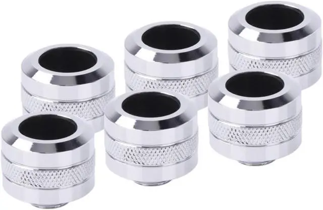 Main image of Alphacool Eiszapfen PRO HardTube G1/4" Fitting, 16mm OD, Chrome, 6-pack