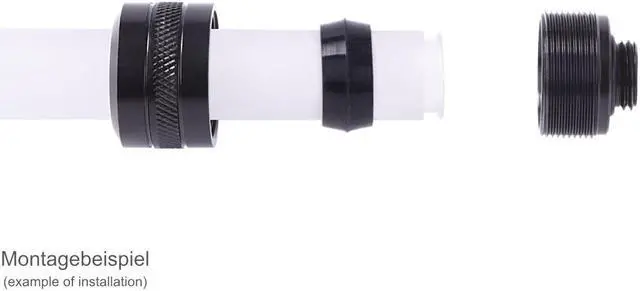 Alt view image 4 of 9 - Alphacool Eiszapfen PRO HardTube fitting G1/4, 16mm OD, Deep Black, 6-pack