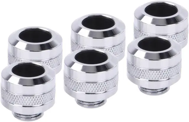 Main image of Alphacool Eiszapfen PRO 13mm HardTube Fitting G1/4 - Six Pack - Chrome (17474)