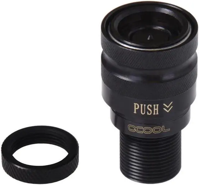 Alt view image 3 of 4 - Alphacool Eiszapfen Quick Release Female Bulkhead G1/4 Inner Thread - Deep Black (17459)