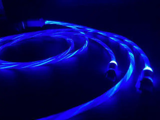 Alt view image 7 of 7 - Jaspertronics Flowing LED Charging Cables with Quick Disconnect Magnetic Tips for Smart Phones, Tablets, and More!