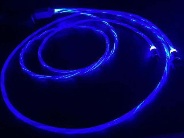 Alt view image 2 of 7 - Jaspertronics Flowing LED Charging Cables with Quick Disconnect Magnetic Tips for Smart Phones, Tablets, and More!
