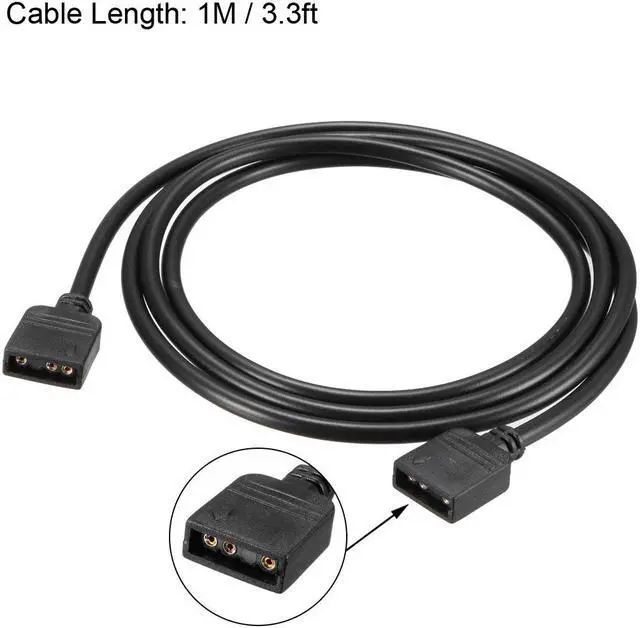 Alt view image 2 of 3 - RGB Splitter Cable Female to Female 3 Pin Extension Connector Cord Wire for 5050 3528 LED Light Strips 1M Length