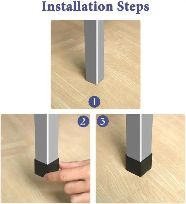 Alt view image 7 of 7 - Furniture Angle Iron Foot Pads L Shaped Rubber Leg Covers Protectors 30 x 30mm 24 Pcs Black