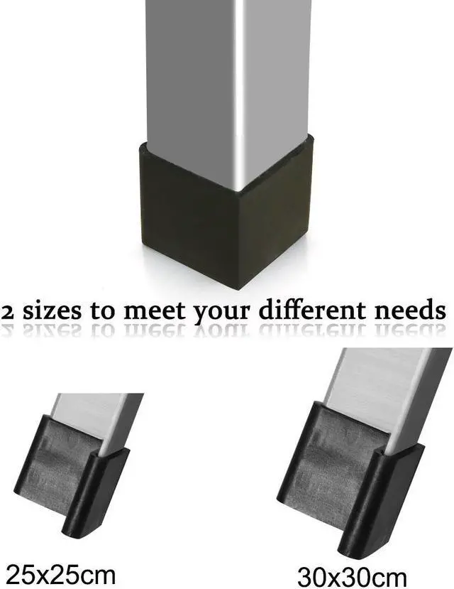 Alt view image 3 of 7 - Furniture Angle Iron Foot Pads L Shaped Rubber Leg Covers Protectors 30 x 30mm 24 Pcs Black