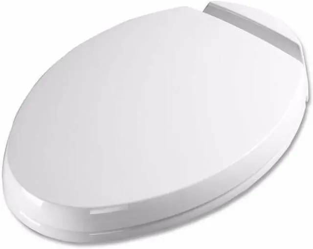 Alt view image 2 of 8 - SS204-01 SoftClose Oval Elongated Plastic Closed Front Toilet Seat & Cover (Cotton White)