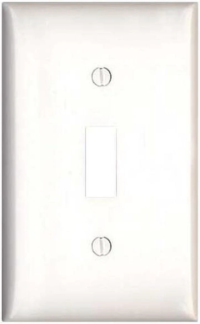 Alt view image 2 of 3 - Leviton PJ1-I Ivory Midway Nylon Single Gang Toggle Light Switch Wall Plate