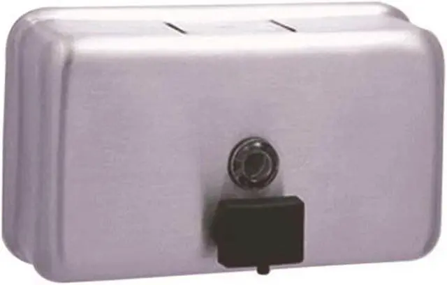 Alt view image 6 of 12 - Bobrick ClassicSeries Surface-Mounted Liquid Soap Dispenser Horizontal 40 oz Metal 2112