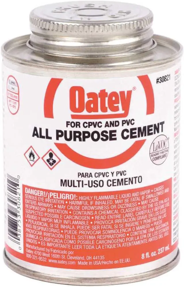 Alt view image 3 of 7 - OATEY 30821 Cement,Low VOC,8 oz.,Clear