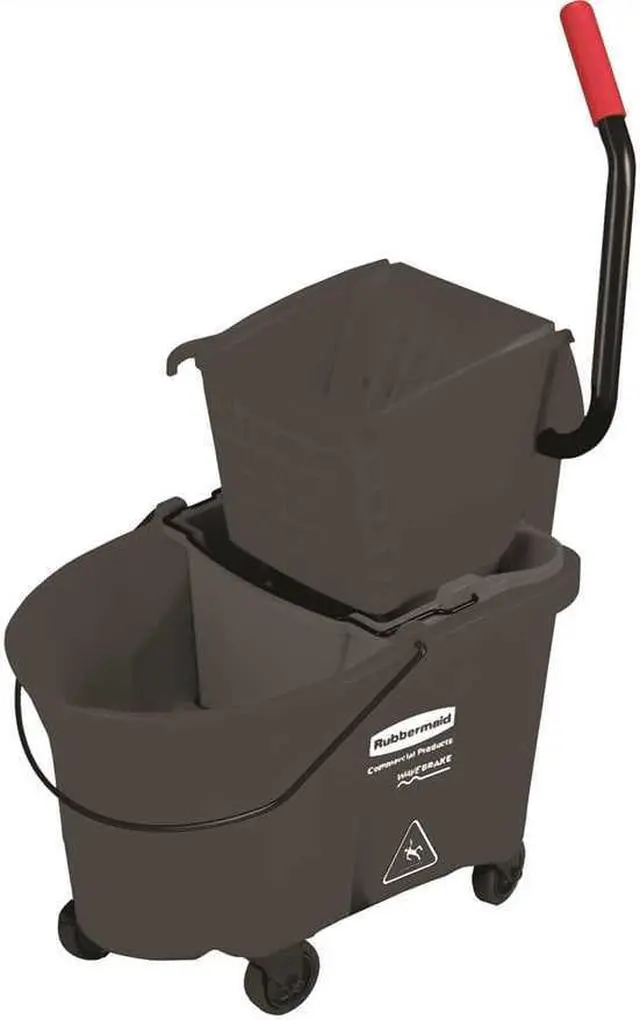 Alt view image 3 of 3 - Rubbermaid Commercial WaveBrake Side-Press Wringer/Bucket Combo 35 Qt Black