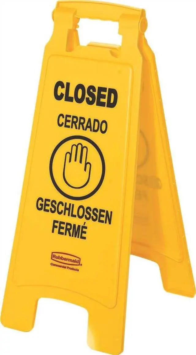 Alt view image 7 of 12 - C-Floor Sign "Closed" - Yellow