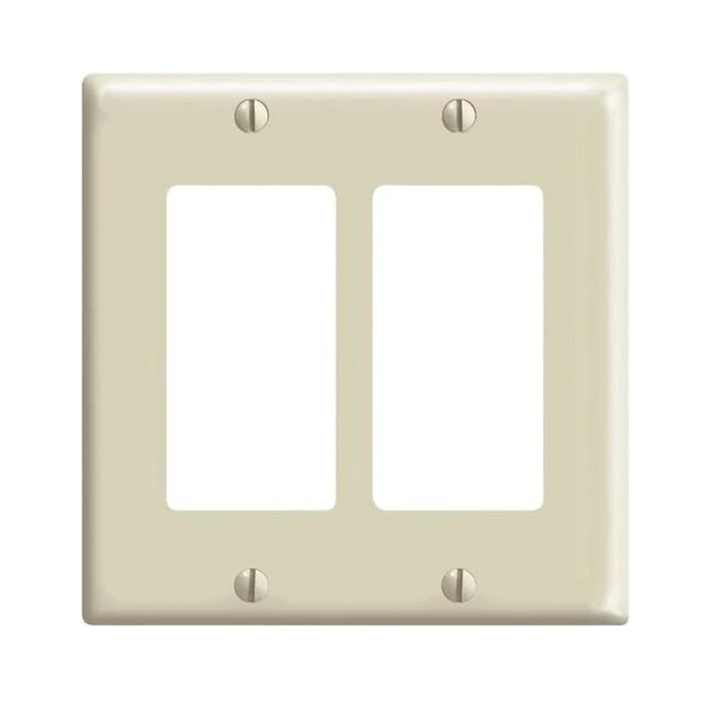 Alt view image 2 of 3 - Cooper Wiring Devices 2152V 2-Gang Decora-Style Thermoset Wallplate - Ivory