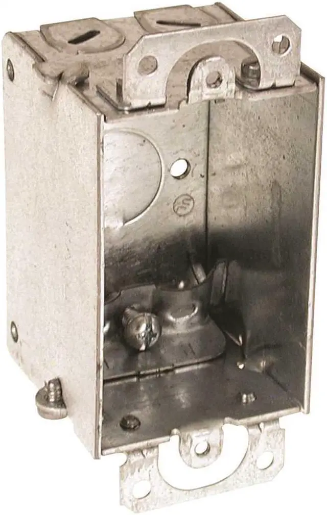 Alt view image 3 of 4 - RACO 445 Electrical Box, 10.3 cu in, Switch Box Type, 1 Gang, Galvanized Zinc,