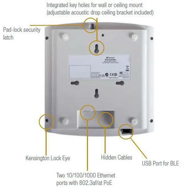 Alt view image 4 of 5 - Ruckus Wireless ZoneFlex R710 Dual-band 802.11abgn/ac Wave 2 Wireless Access Point, 4x4:4 Streams, MU-MIMO, BeamFlex+, Dual ports, 802.3af/at PoE support