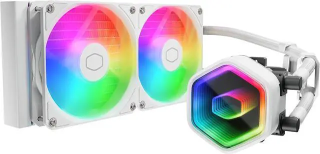 Alt view image 2 of 6 - Cooler Master MasterLiquid 240L Core II ARGB CPU AIO Liquid Cooler (White) (MLW-D24M-A18PA-RW)