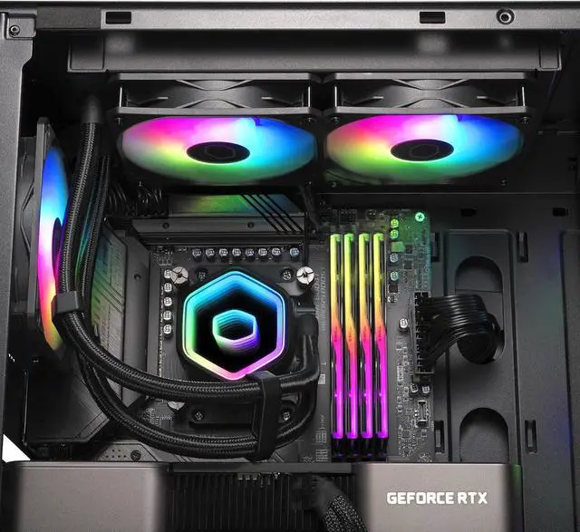 Alt view image 6 of 8 - Cooler Master MasterLiquid 360 Core II ARGB CPU AIO Liquid Cooler (Black) (MLW-D36M-A18PA-R1)