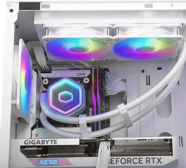 Alt view image 5 of 6 - Cooler Master MasterLiquid 240L Core II ARGB CPU AIO Liquid Cooler (White) (MLW-D24M-A18PA-RW)