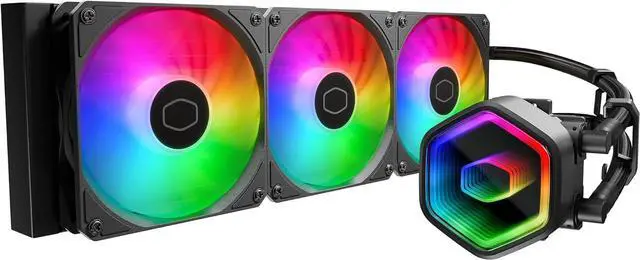 Alt view image 2 of 8 - Cooler Master MasterLiquid 360 Core II ARGB CPU AIO Liquid Cooler (Black) (MLW-D36M-A18PA-R1)