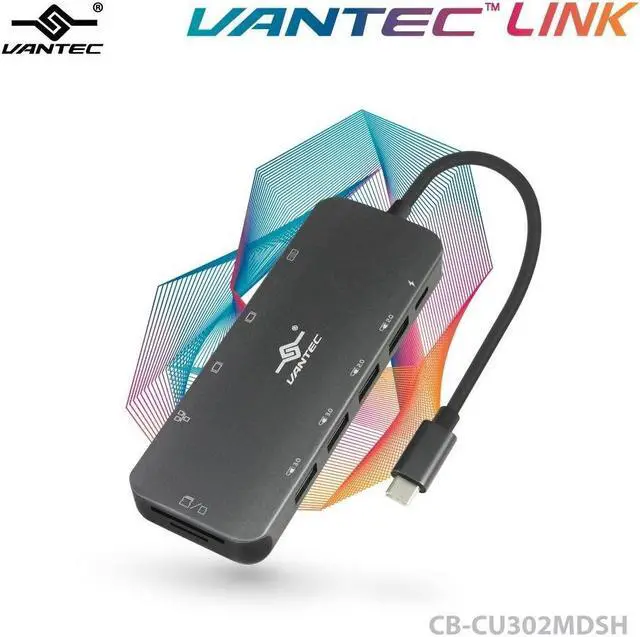 Alt view image 2 of 6 - Vantec Link USB C Multi-Function Hub With 100W Power Delivery
