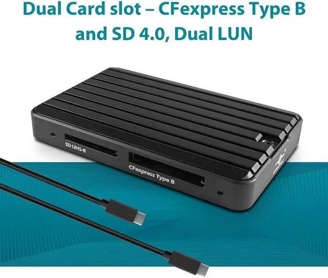 Alt view image 2 of 6 - Vantec USB 3.2 Gen2x1 CFexpress Type B And SD 4.0 UHS-II Dual LUN Card Reader