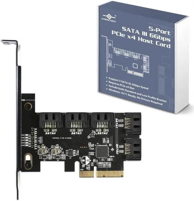 Main image of Vantec 5-Port SATA III 6Gbps PCIe x4 Host Card