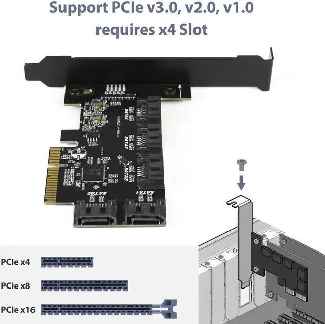 Alt view image 6 of 6 - Vantec 5-Port SATA III 6Gbps PCIe x4 Host Card
