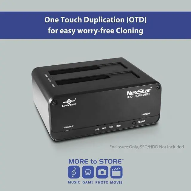 Alt view image 2 of 6 - Vantec NexStar JX Dual Bay 2.5in, 3.5in HDD and SSD Clone, Duplicator Dock