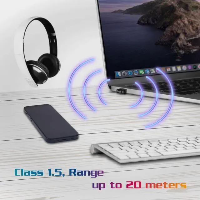 Alt view image 3 of 6 - Vantec Link USB Bluetooth 5.0 Adapter