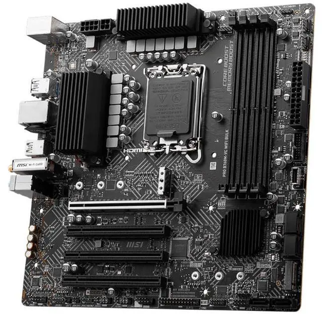 Alt view image 3 of 5 - MSI B760M-VC WIFI BULK Gaming Desktop Motherboard - Intel B760 Chipset - Socket LGA-1700 - Micro ATX - 4x Memory Slots - Gigabit Ethernet - 2.5Gigabit Ethernet - IEEE 802.11 a/b/g/n/ac/ax - 6x SATA