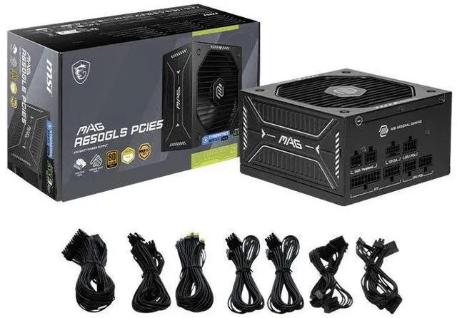 Alt view image 5 of 5 - MSI MAG A650GLS PCIE5, Fully Modular Gaming 650W Power Supply, 80 PLUS Gold, ATX 3.1 & PCIe 5.1 Ready, Native Dual-color 12V-2x6 connector, Semi Digital, Embossed Jacket Cables, 10 Year Warranty