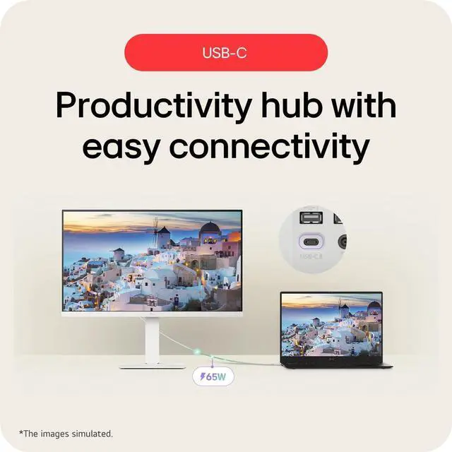 Alt view image 5 of 7 - LG 27 inch 4K UHD webOS Smart Monitor with USB Type-C PD 65W 27U730SA-W