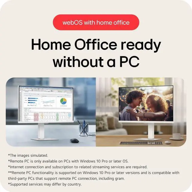 Alt view image 4 of 7 - LG 27 inch 4K UHD webOS Smart Monitor with USB Type-C PD 65W 27U730SA-W