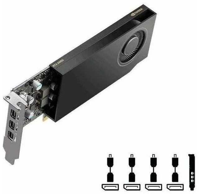 Alt view image 3 of 8 - NVIDIA RTX A1000 Low Profile Graphics card 8GB GDDR6 PCI4.0 x8 4x Mini DisplayPort - RETAIL BOXED-ATX I/O bracket attach