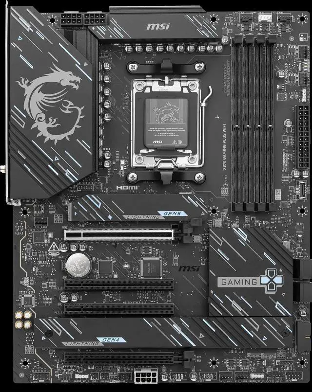 Alt view image 2 of 7 - Factory_New - MSI X870 GAMING PLUS WIFI AM5 AMD X870 ATX Motherboard