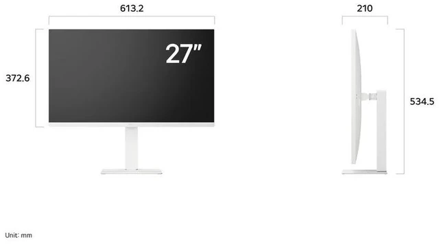 Alt view image 7 of 7 - Open_Box - LG 27 " UHD 4K 60Hz IPS FreeSync HDR10 Speaker USB-C WebOS Remote Control White Monitor, Height Adjust, Swivel, Pivot & Tilt 27U730SA-W